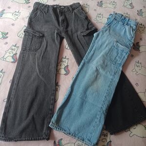 2 Pairs Old Navy Baggy Wide Cargo Jeans